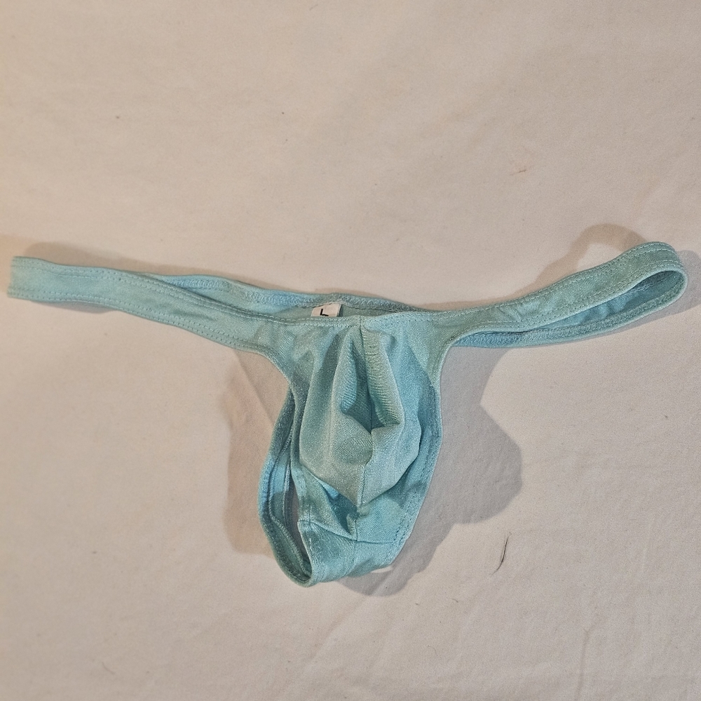 Aqua Green Muscleskins Men's Thong Swimsuit - Large